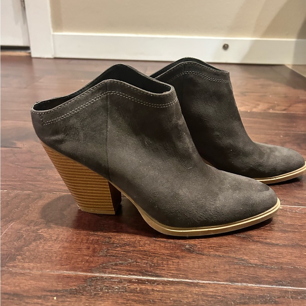 DV Charcoal Heeled Mules (9 1/2)